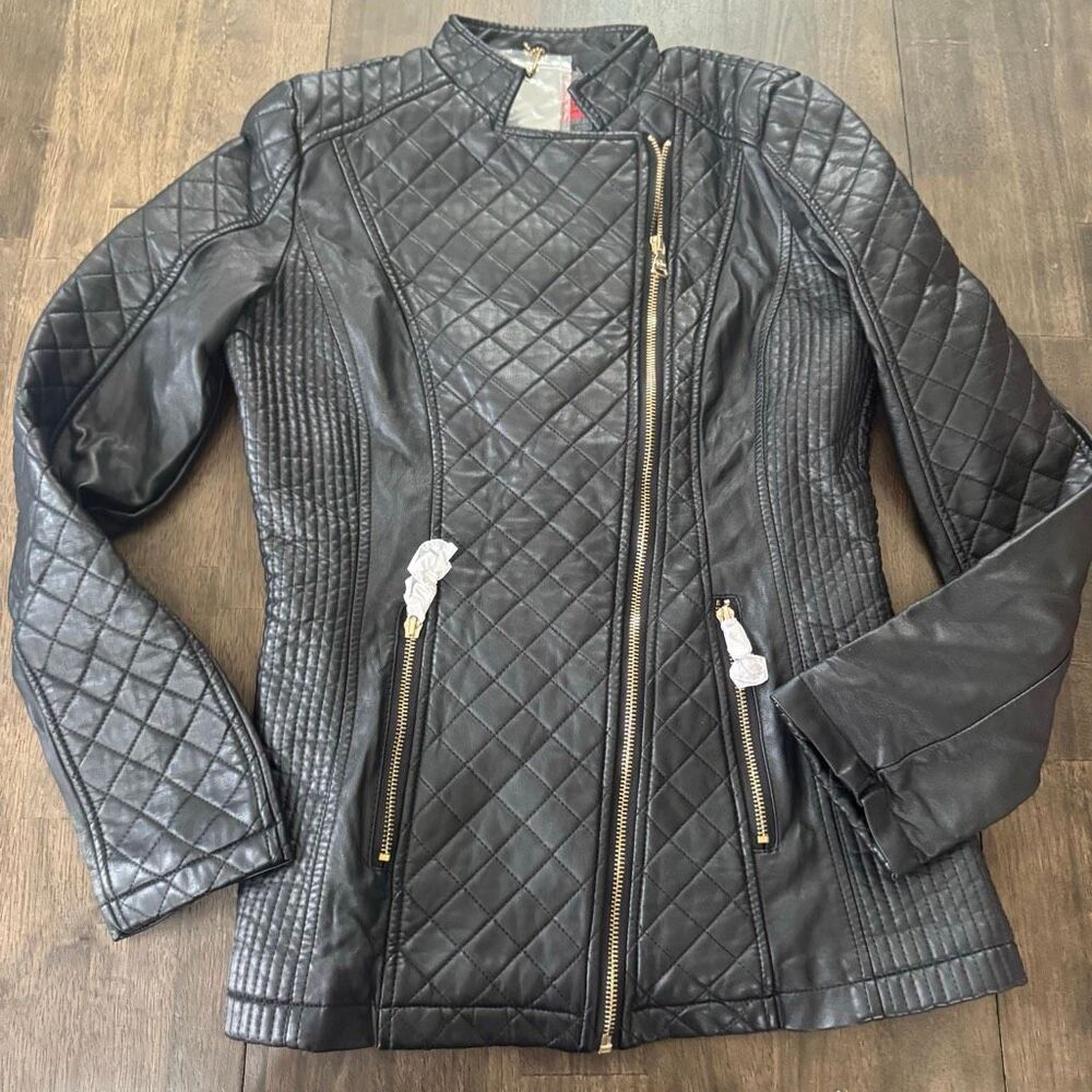 New Celsius Vegan Leather Black Biker Jacket